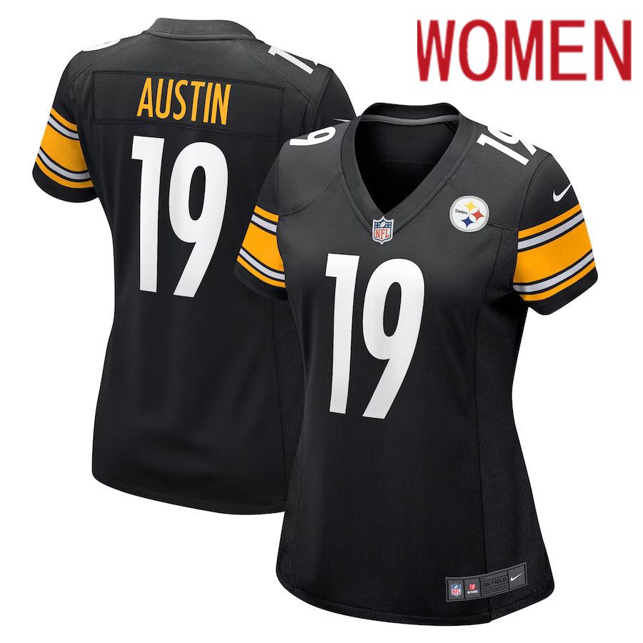 Women Pittsburgh Steelers #19 Calvin Austin III Nike Black Game Player NFL Jersey